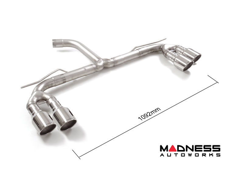 Audi A3 Sportback Performance Exhaust - Ragazzon - Axle Back - Evo Line - Non Resonated - Polished Quad Tip (2020+)